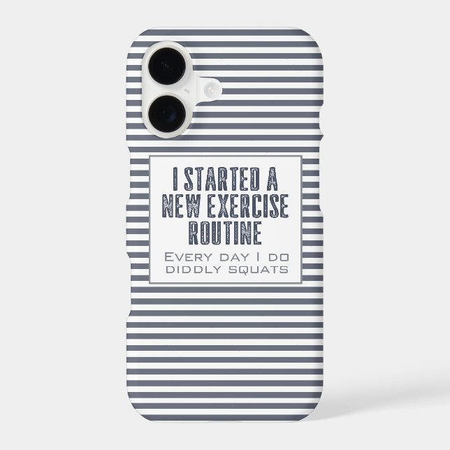 Exercise Routine Humour Blue Striped (Back)