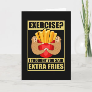 Exercise Sloth French Fries Sport Card