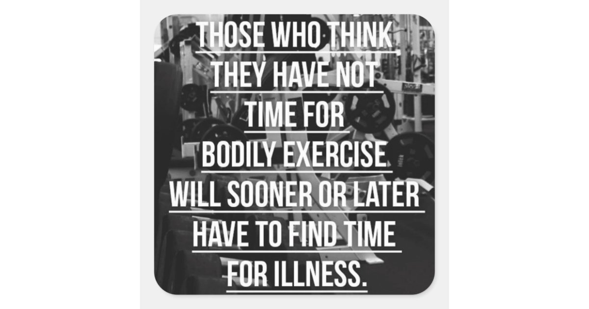 Exercise - Workout Motivational Square Sticker | Zazzle