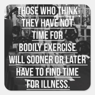 Exercise - Workout Motivational Square Sticker