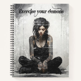 Exercise your demons tattoo girl notebook