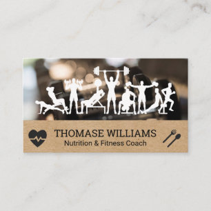 Exercises in the Gym   Fitness Workout Business Card