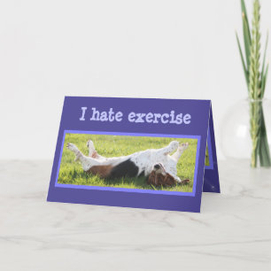 Exercising Basset Hound on Funny Birthday Card