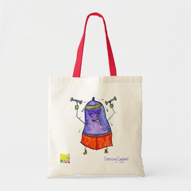 exercising eggplant eco bag (Front)