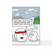 Exercising Frosty Snowman Funny Card