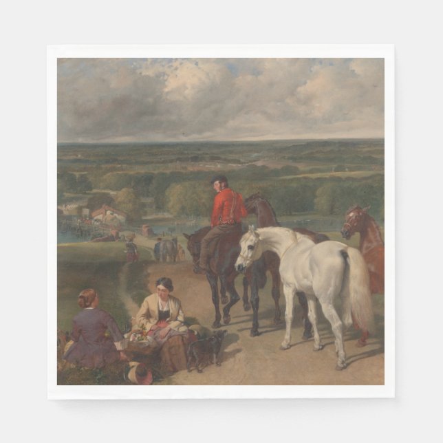 Exercising the Royal Horses (Equine Art) Napkin (Front)