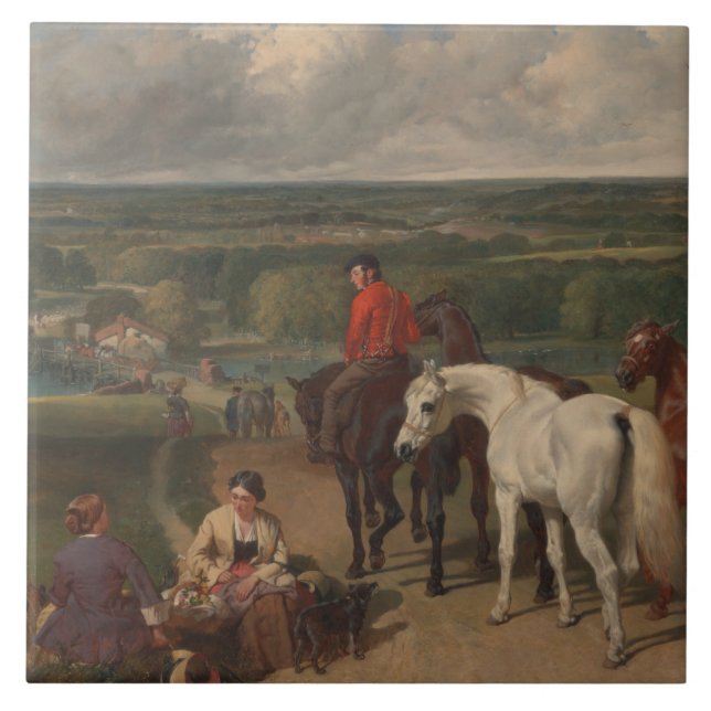 Exercising the Royal Horses (Equine Art) Tile (Front)