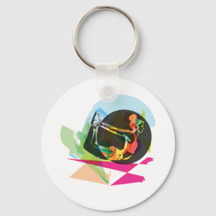 Exercising Woman Keychain