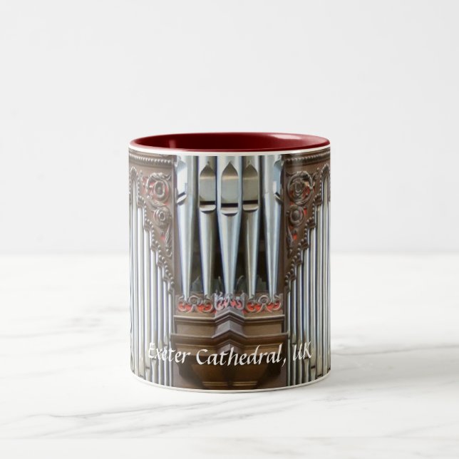 Exeter Cathedral organ, closeup Two-Tone Coffee Mug (Center)