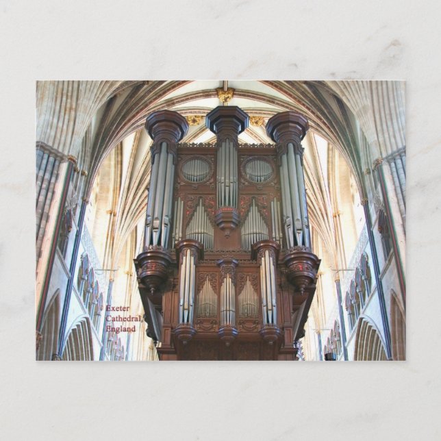 Exeter Cathedral organ,  Devon, England, postcard (Front)