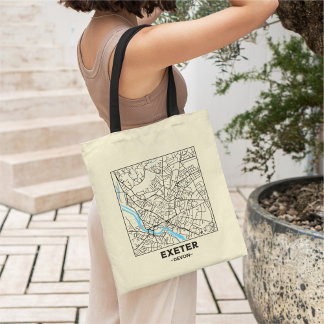 Exeter, Devon City Map Tote Bag