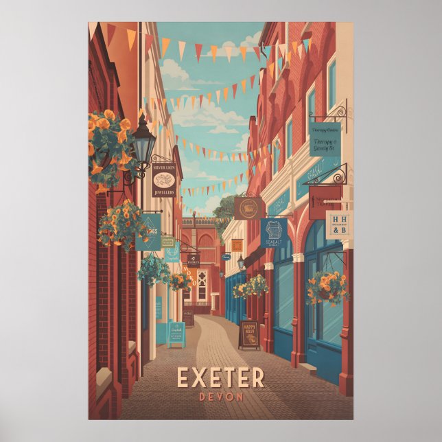 Exeter Devon Travel Poster (Front)
