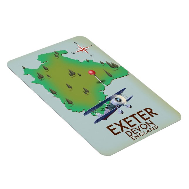 Exeter Devon vintage travel poster Magnet (Right Side)
