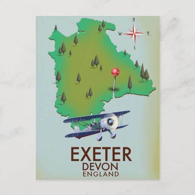 Exeter Devon vintage travel poster Postcard (Front)