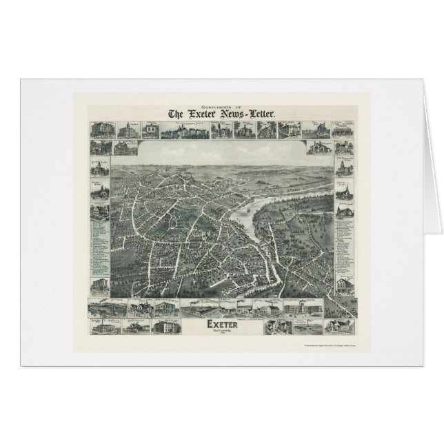 Exeter, NH Panoramic Map - 1896 (Front Horizontal)