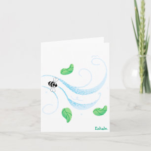 Exhale. Blank Inside Thank You Card
