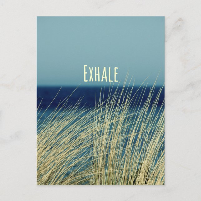 Exhale Calming Ocean Scene Postcard (Front)