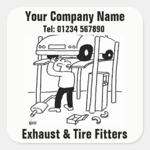 Exhaust & Tire Fitters Square Sticker