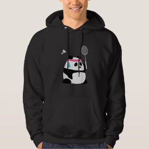 Exhausted badminton panda funny cute hoodie