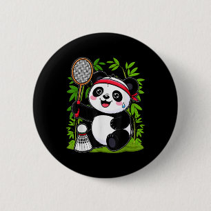 Exhausted Badminton Panda - Funny Cute Shuttle Ani 2 Inch Round Button