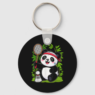 Exhausted Badminton Panda - Funny Cute Shuttle Ani Keychain