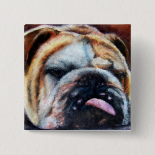 Exhausted (Bulldog) Button