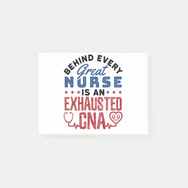 Exhausted CNA Certified Nursing Assistant Post-it Notes (Front)