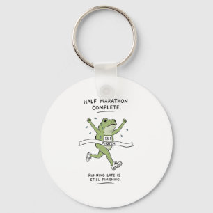 Exhausted Frog Half Marathon Finisher Funny Runnin Keychain