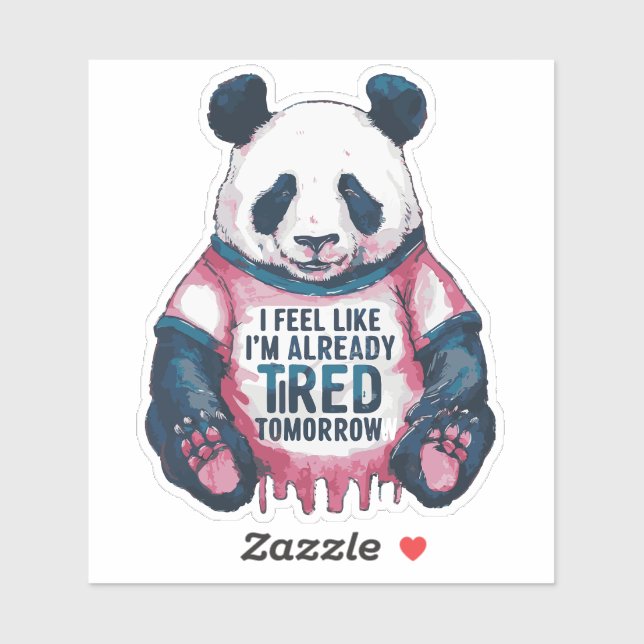 Exhausted Funny Already Tired Panda Humour Joke (Sheet)