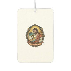 Exhausted Jesus Empty Protein Powder Tub Gym Humou Air Freshener