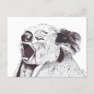 EXHAUSTED KOALA HOLIDAY POSTCARD