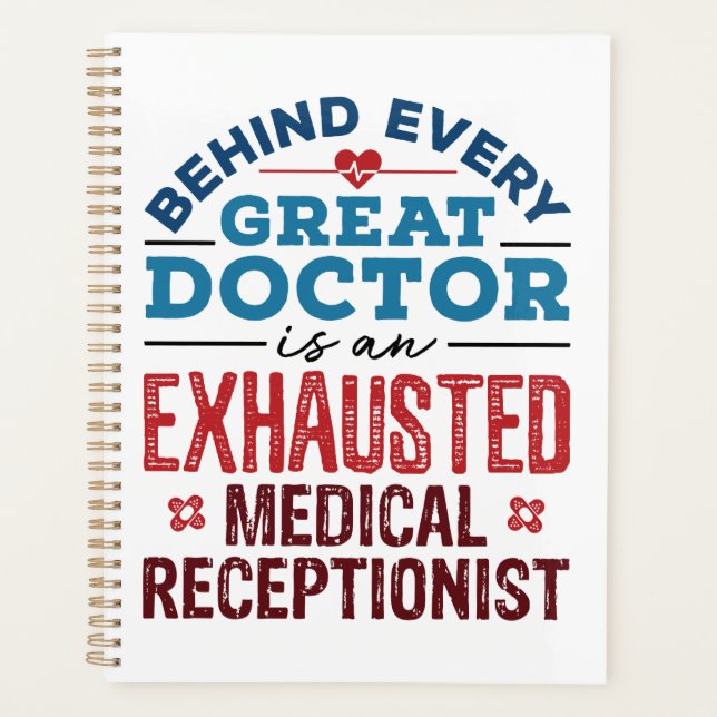 Exhausted Medical Receptionist Appreciation Planner (Front)