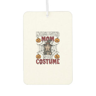 Exhausted Mom Is Costume Halloween Witch Coffee Pu Air Freshener