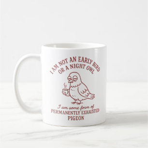 exhausted pigeon coffee mug