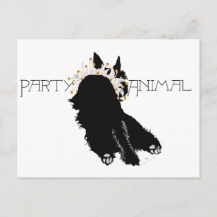 Exhausted Scottie Party Animal Invitation Postcard