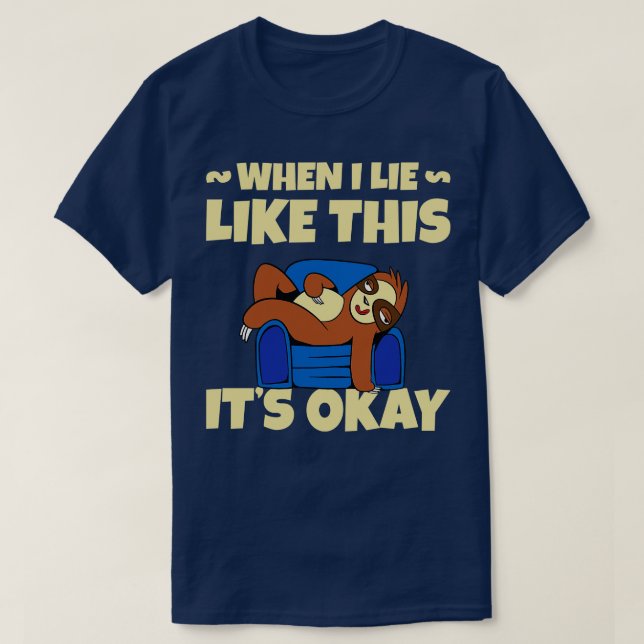 Exhausted Sloth On A Sofa T-Shirt (Design Front)