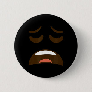 Exhausted Tired Face Emoticon Costume Easy Hallowe 2 Inch Round Button