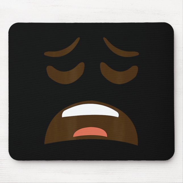 Exhausted Tired Face Emoticon Costume Easy Hallowe Mouse Pad (Front)