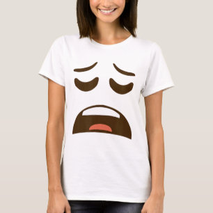 Exhausted Tired Face Emoticon Costume Easy Hallowe T-Shirt