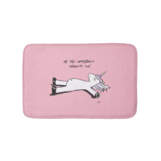 Exhausted Unicorn Bath Mat