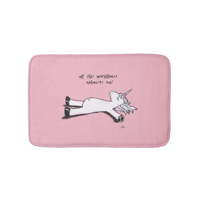 Exhausted Unicorn Bath Mat (Front)