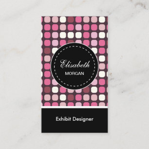 Exhibit Designer- Pink Polka Pattern Business Card