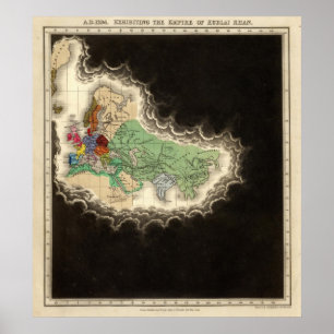 Exhibiting The Empire of Kublai Khan 1294 AD Poster