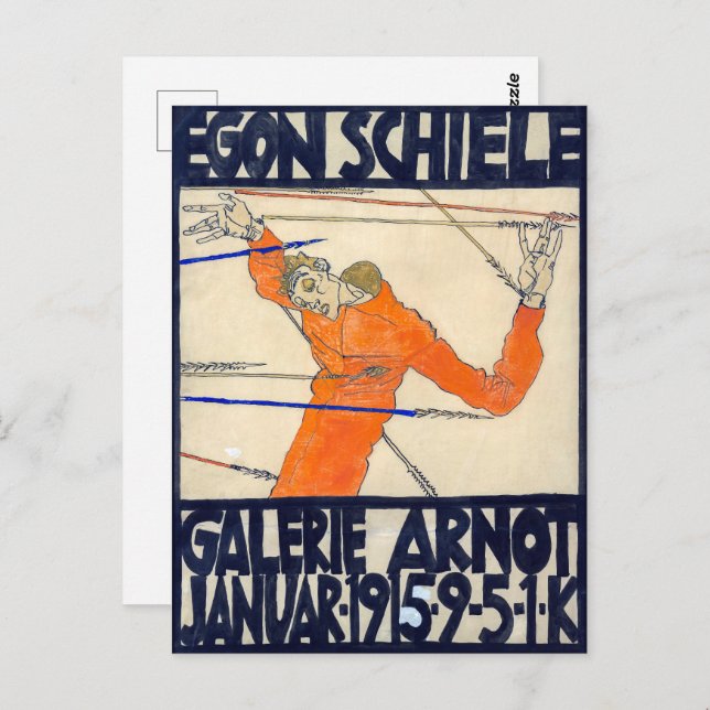 Exhibition at Arnot Gallery | Egon Schiele | Postcard (Front/Back)