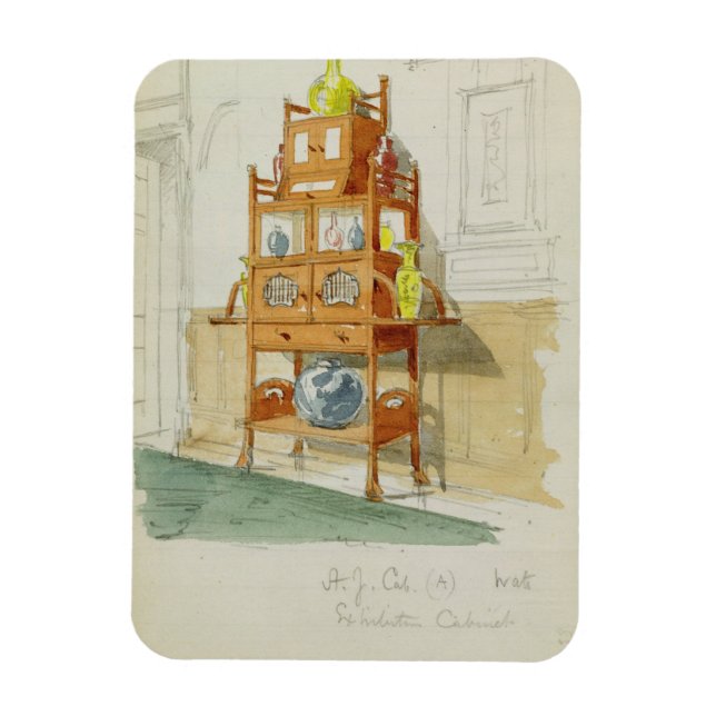Exhibition Cabinet, c.1860s-70s (w/c & pencil on p Magnet (Vertical)