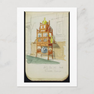 Exhibition Cabinet, c.1860s-70s (w/c & pencil on p Postcard