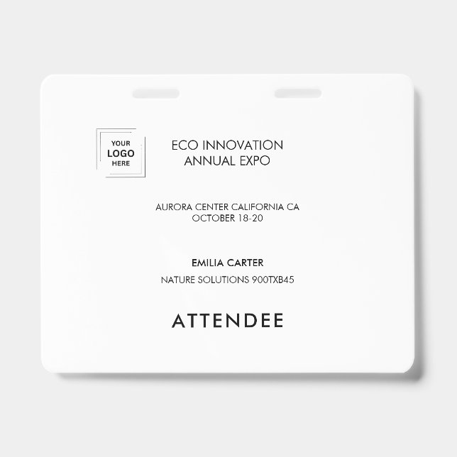 Exhibitor Event Access Identity Design Badge (Front)