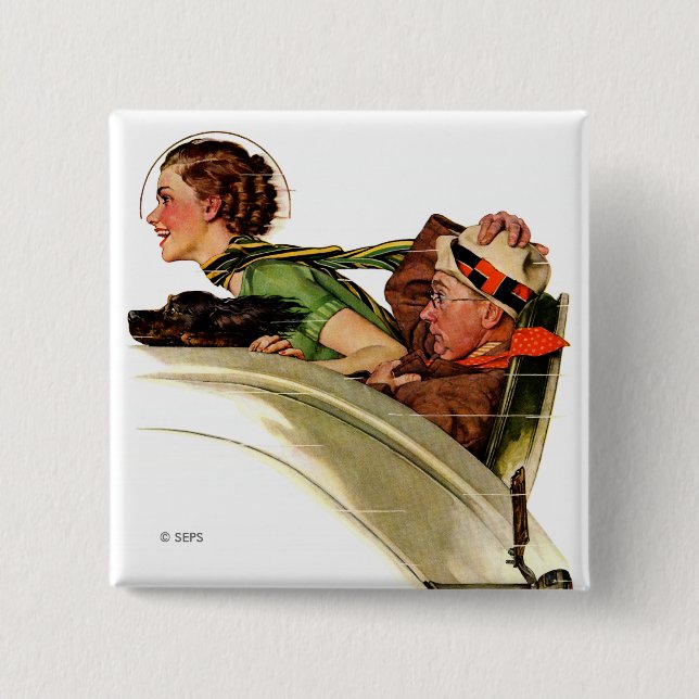 Exhilaration 2 Inch Square Button (Front)