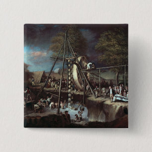 Exhumation of the Mastodon, 1806 2 Inch Square Button