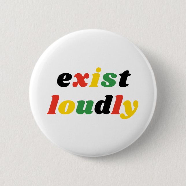 Exist Loudly Women Feminist Empowerment Button  (Front)
